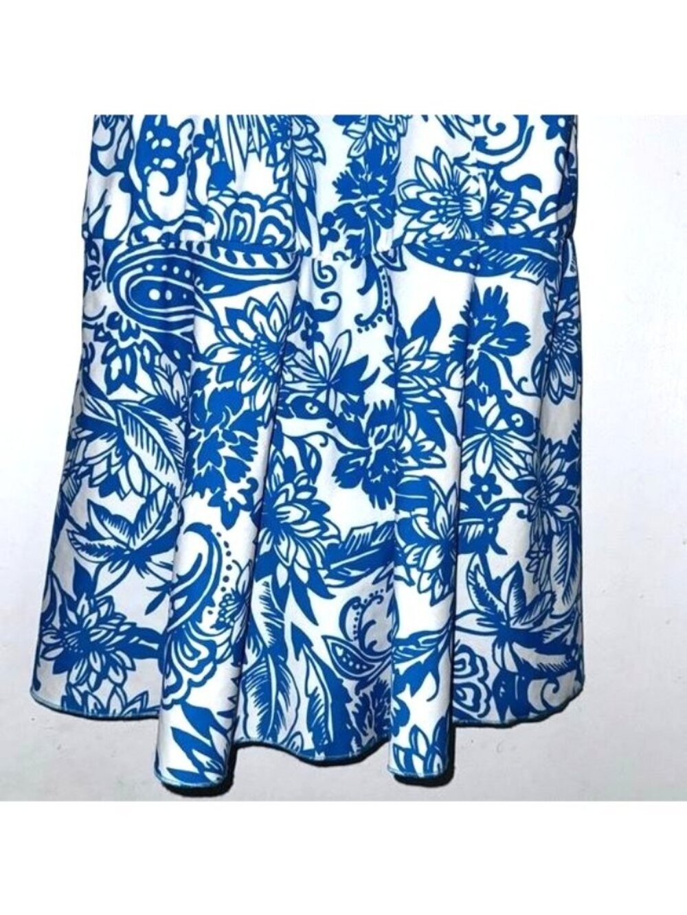 Blue & White Floral Swim Dress  L With Built-In Bikini Bottom - Picture 3 of 7